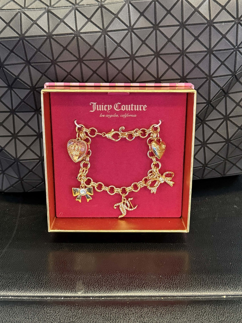 NWT Juicy Couture Womens Fashion Bling Charm Chain Bracelet Crown  Y2K Heart 0