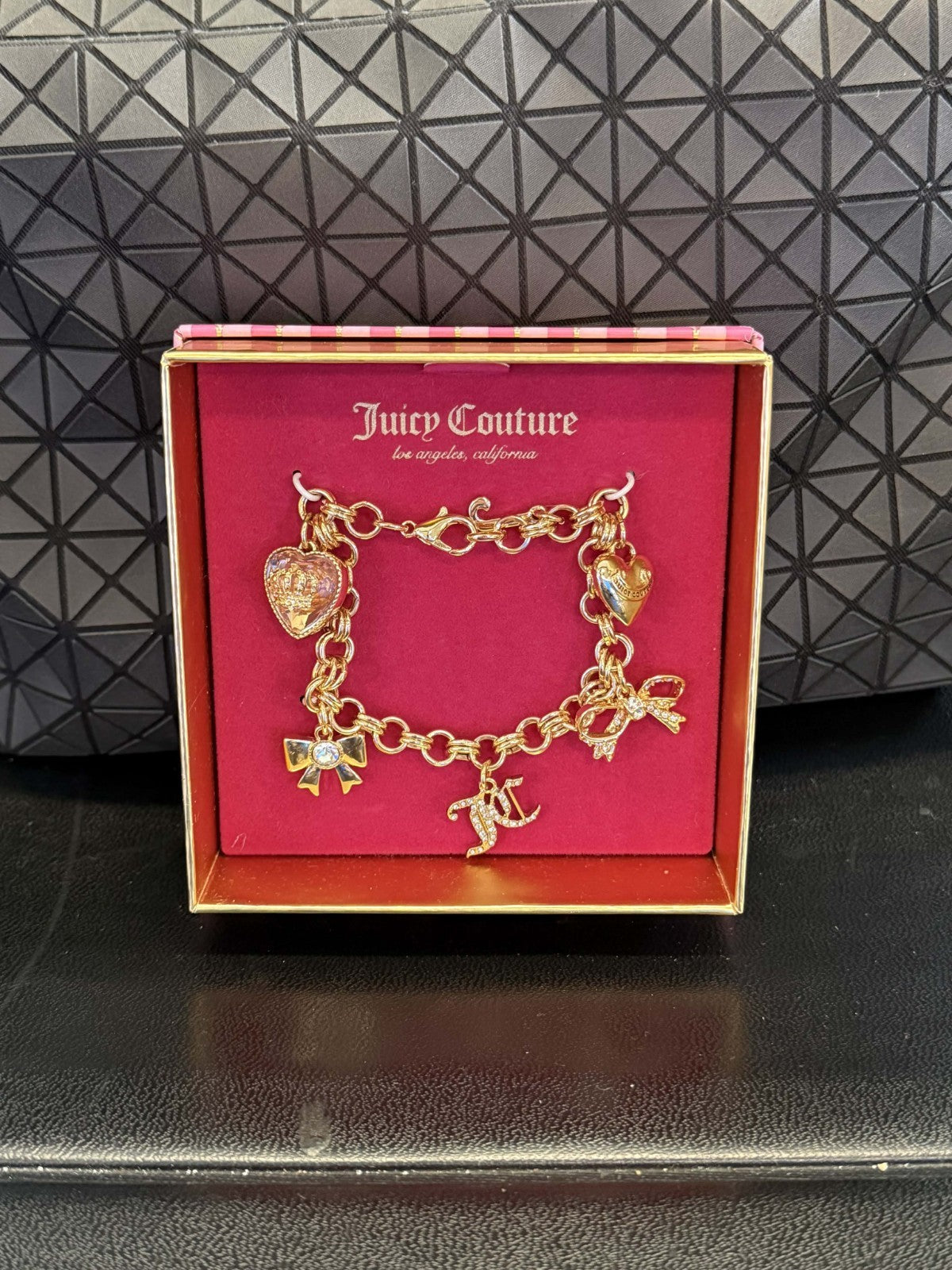 NWT Juicy Couture Womens Fashion Bling Charm Chain Bracelet Crown  Y2K Heart 0