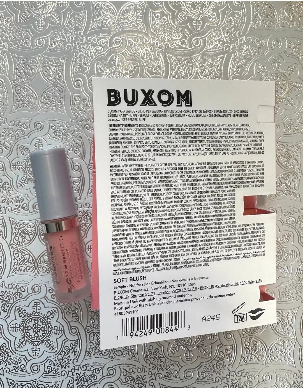 BUXOM PLUMP SHOT COLLAGEN-INFUSED PLUMPING LIP SERUM SOFT BLUSH MINI 0.04 FL.OZ.2
