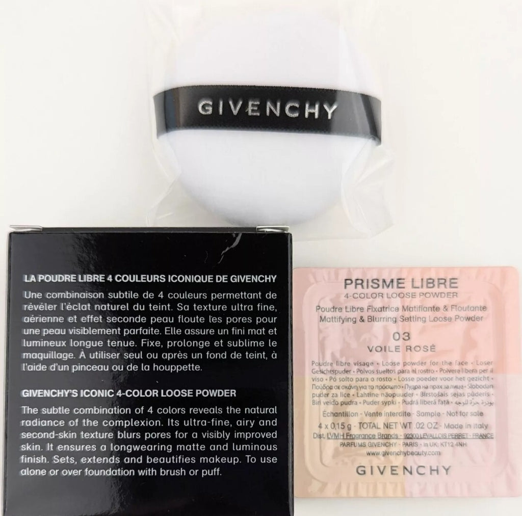 Givenchy Prisme Libre Loose Setting Powder In 03 Voile Rose 4-Color Sampler Set1