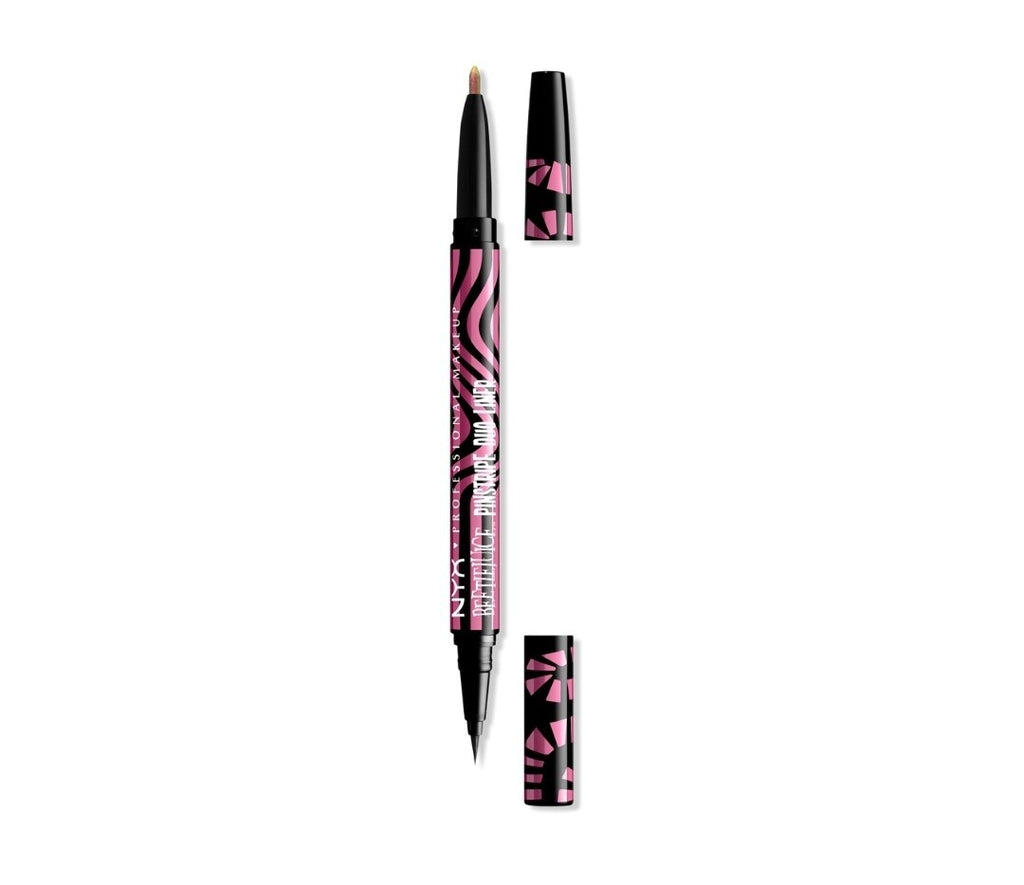 NYX BEETLEJUICE BEETLEJUICE PINSTRIPE DUO GEL LINER Black & Pink Chrome  0