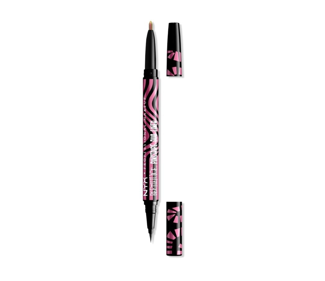 NYX BEETLEJUICE BEETLEJUICE PINSTRIPE DUO GEL LINER Black & Pink Chrome  0