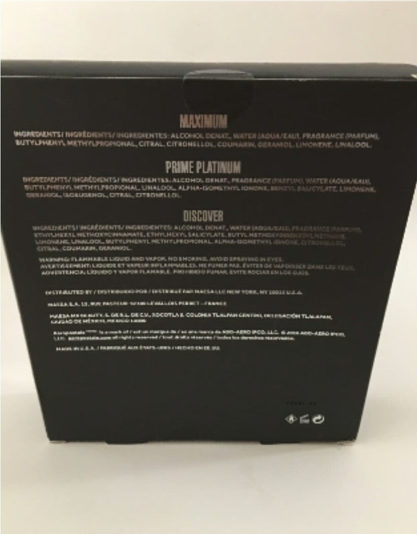 New Aeropostale Eau de Cologne Set Maximum Prime Platinum & Discover .5 Oz 15ml 1