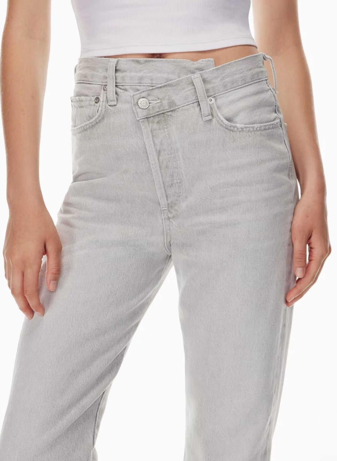 AGOLDE || Criss Cross Straight Leg Jeans in Eggshell Wash Sz 27 NWOT 3