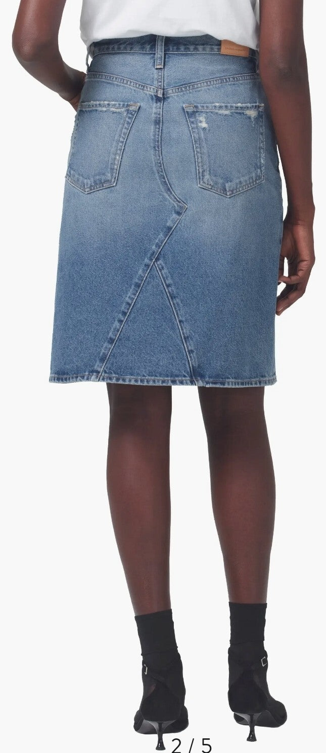 COH Citizens Of Humanity Lacy Skirt in Currant 100% Cotton Denim Sz 27 NWT $1791