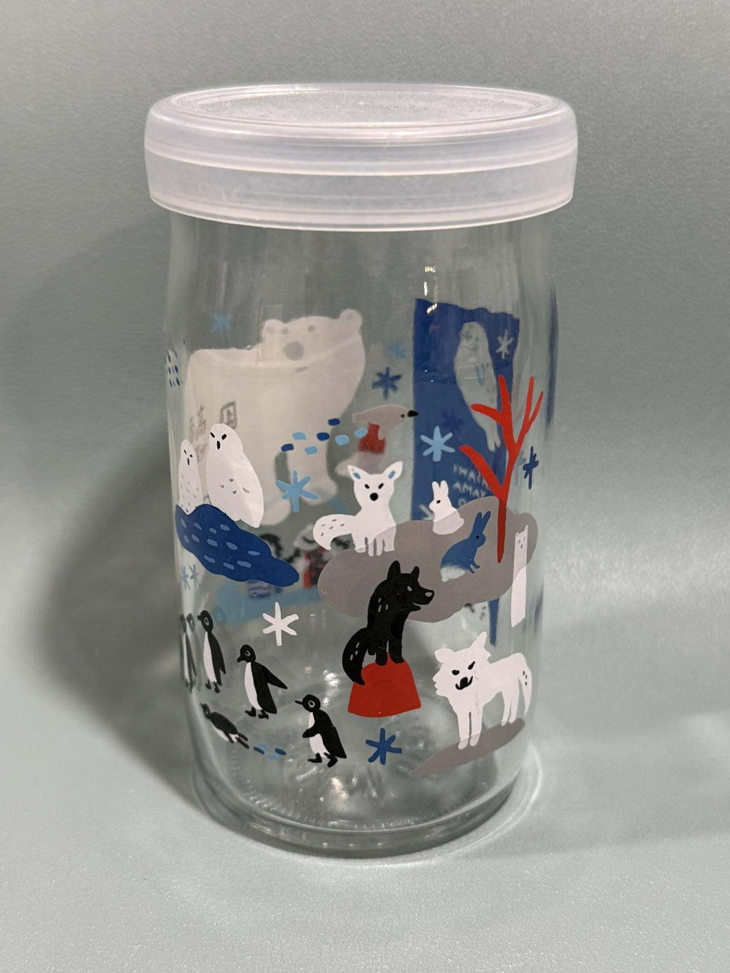 Asahiyama Zoo Collectible Glasses Set of 3 w Lids Japan Animal Tumblers Polar 12