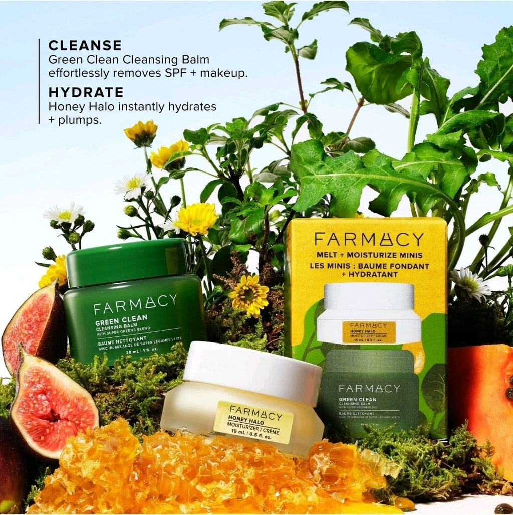 Farmacy Melt & Moisturize Minis - Travel Size Skin Care Set Green Clean Makeup2