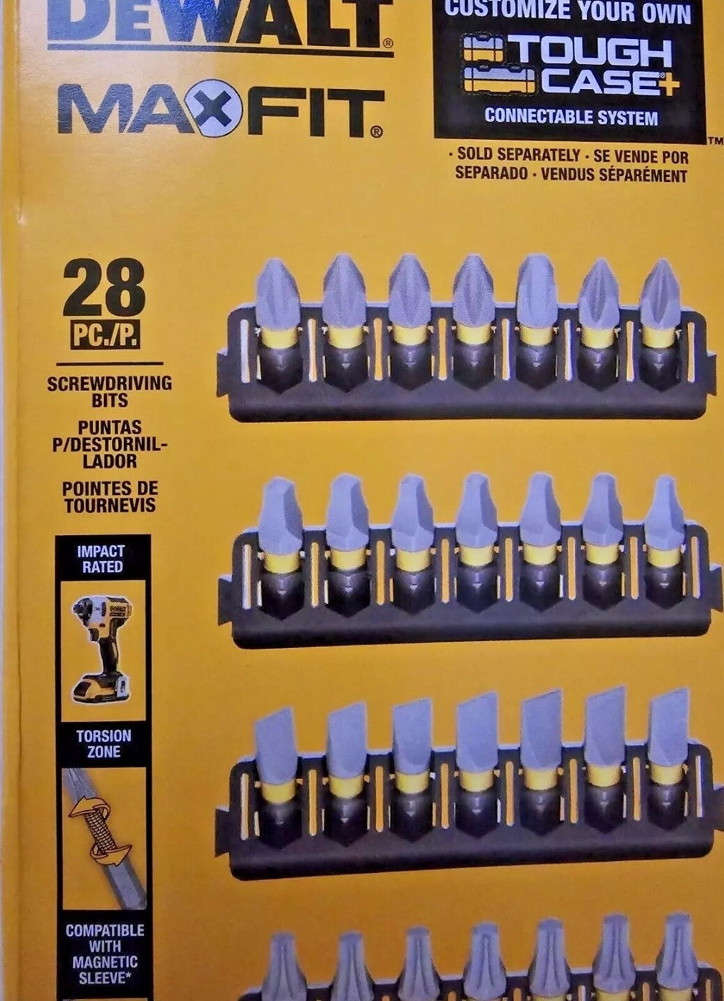 DeWalt MAXFIT 28-Piece SCREWDRIVING BIT SET Impact Rated, Torsion Zone2