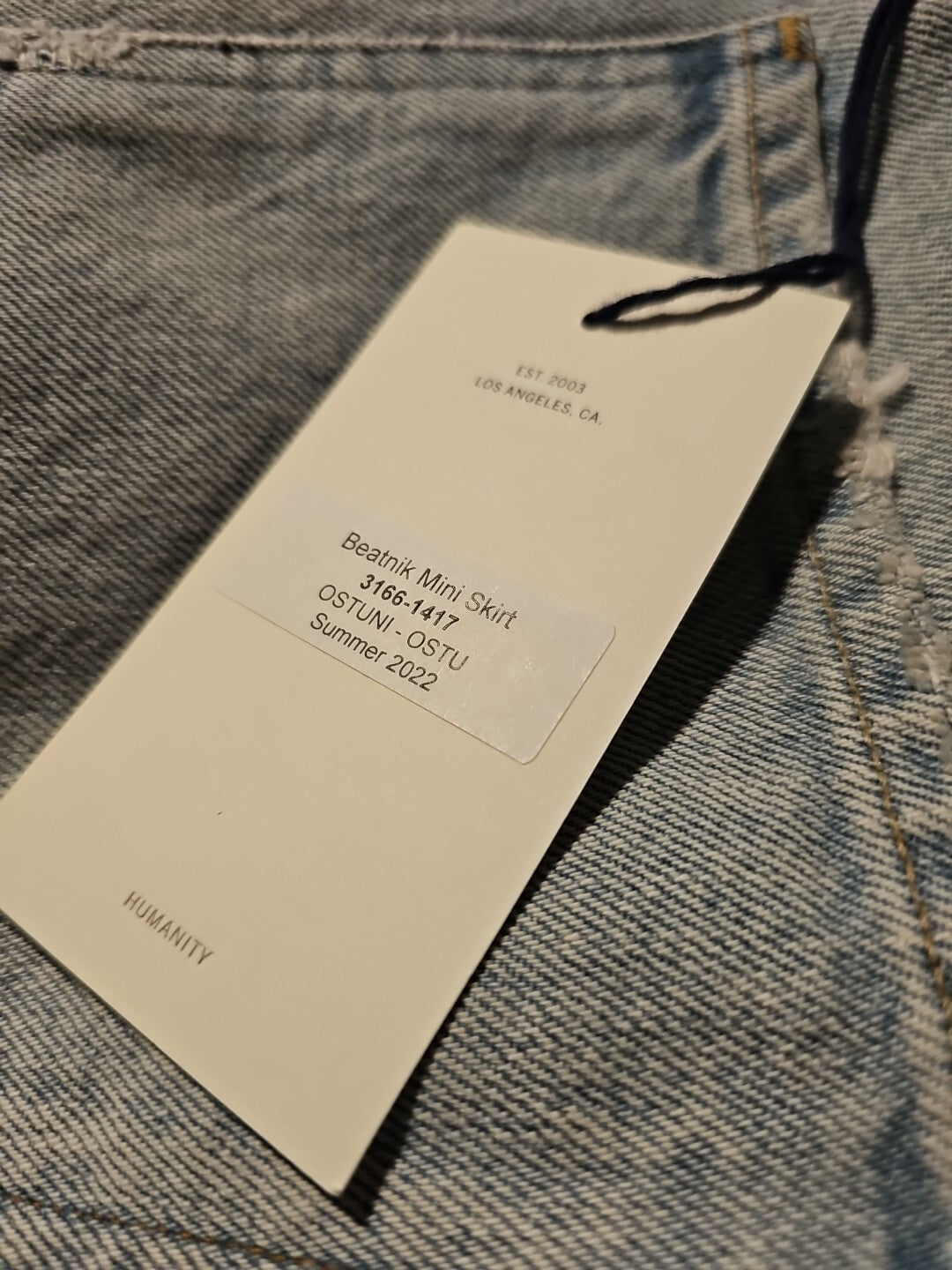 $198 Citizens of Humanity Denim Beatnik Straight Mini Skirt Sz 27 Ponytail COH4