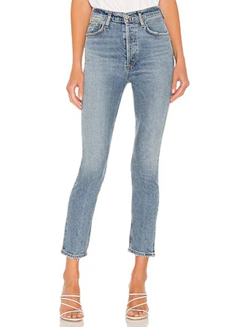 $168 NWT AGOLDE Nico High Rise Slim Fit Jeans Sz 23 Chronicle A093E-30020