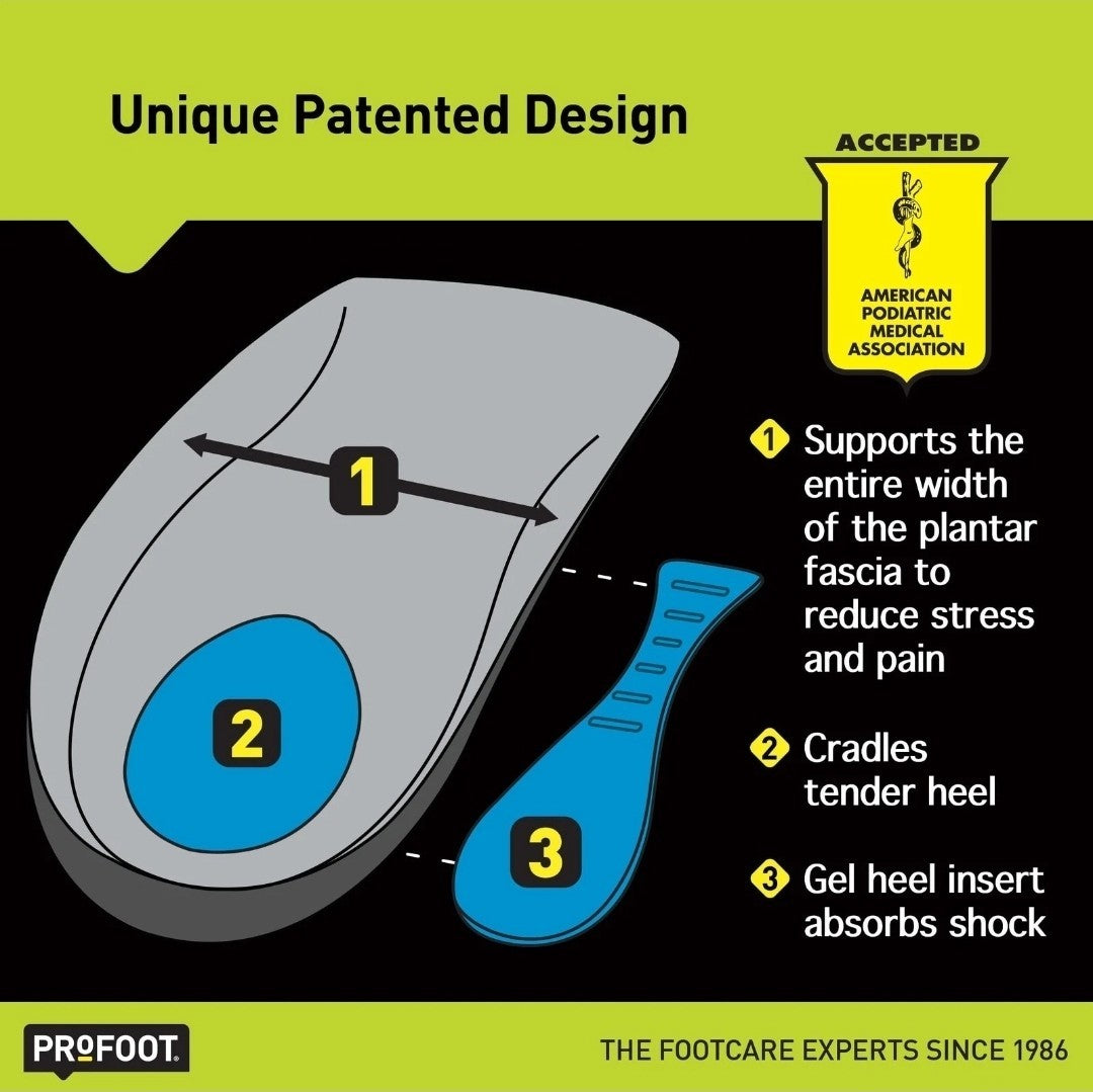 Plantar Fasciitis Orthotic Insoles for Men Sizes 8-13 Gel Shoe Inserts PROFOOT1