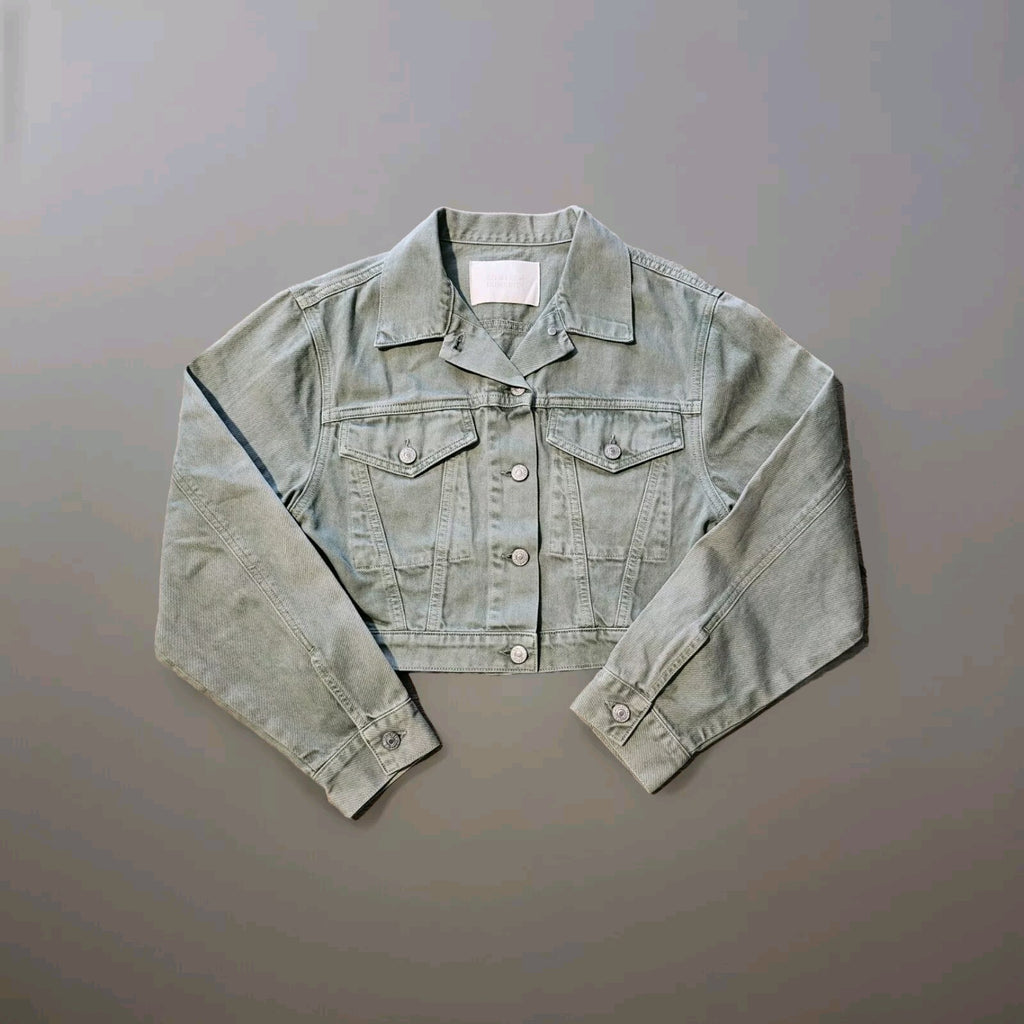 $298 Citizens of Humanity Women's Sorentti Cropped Denim Jacket Small0