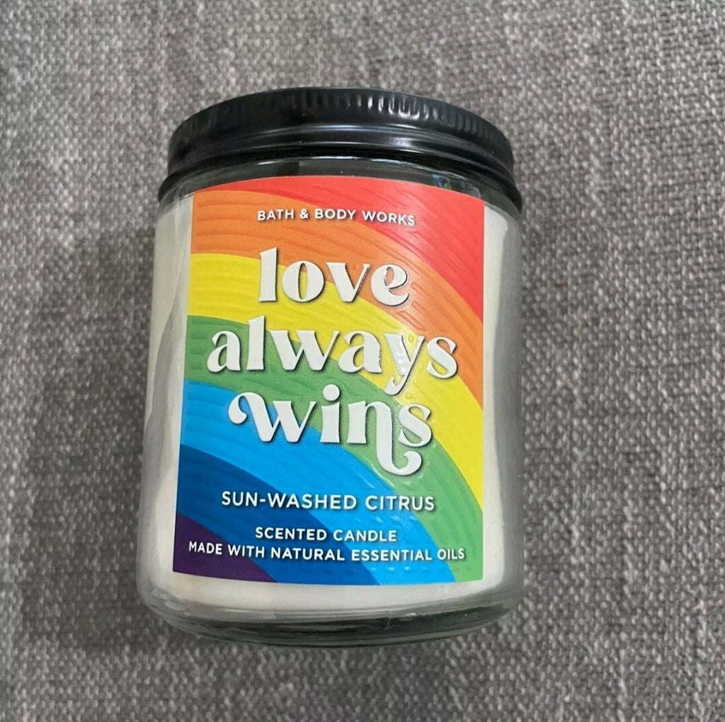 Bath and Body Works Love Always Wins - Sun-Washed Citrus Single Wick Candle3