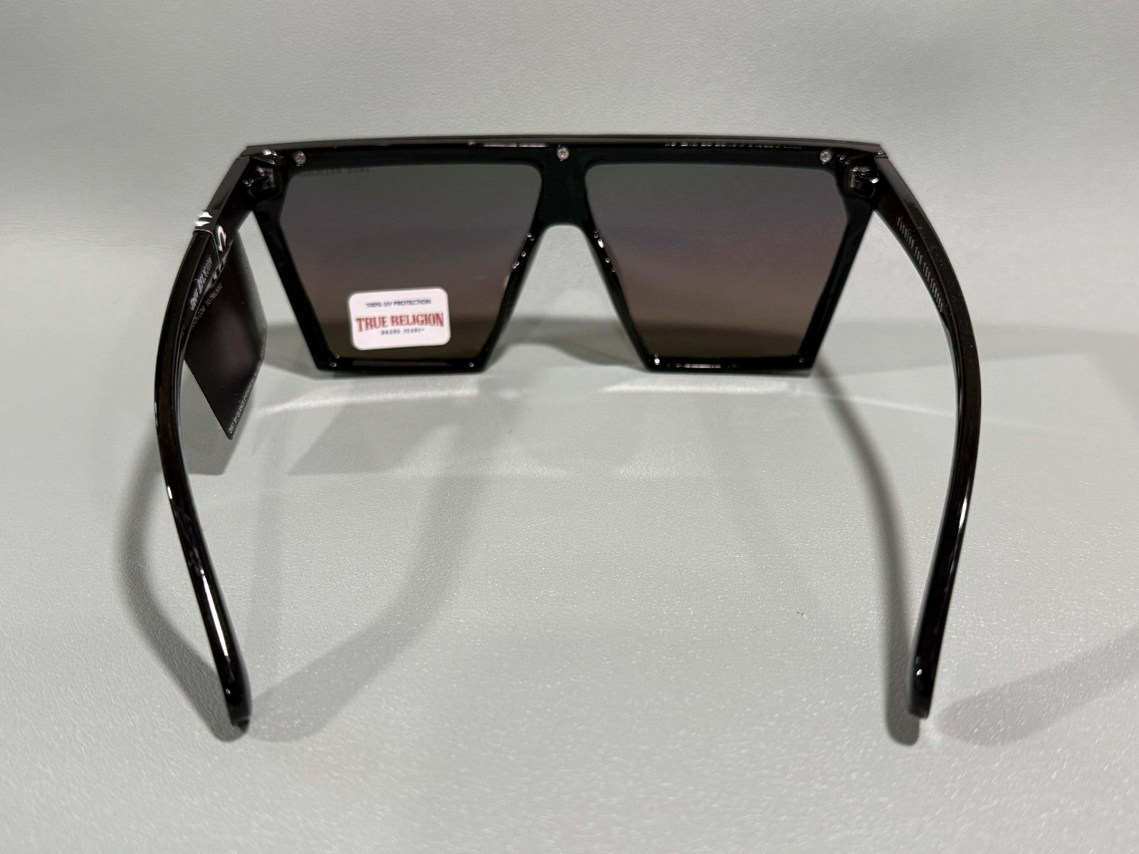 New Original TRUE RELIGION Square Sunglasses Mirrored Black TR579933