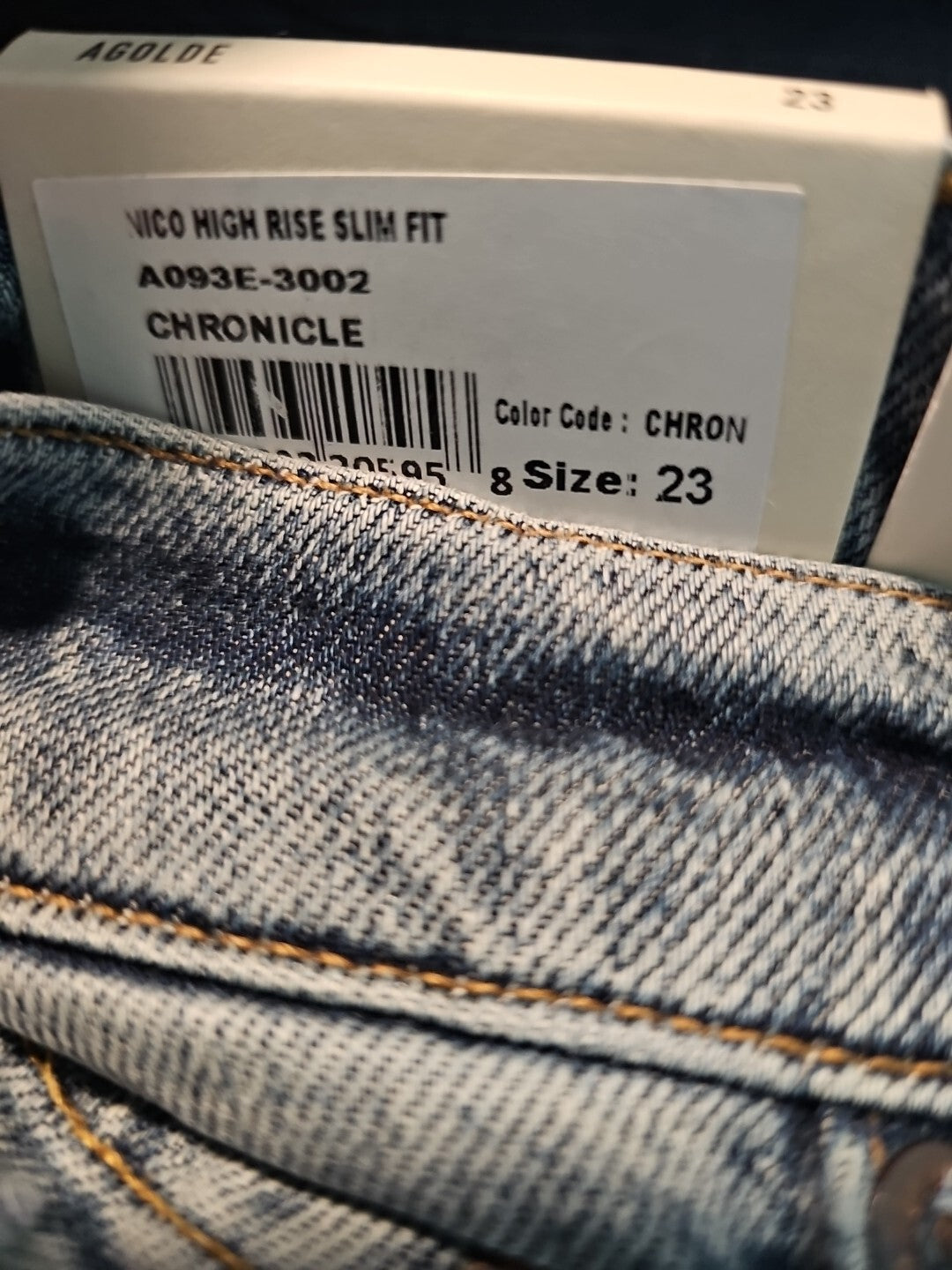 $168 NWT AGOLDE Nico High Rise Slim Fit Jeans Sz 23 Chronicle A093E-30022