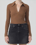 NWT Citizens of Humanity -  Alba Polo Malt Ball - Size S COH Anthropologie 0