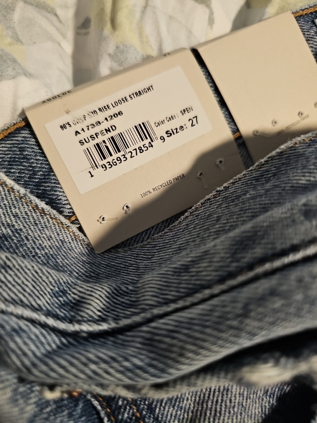 Agolde 90's Crop MID RISE LOOSE STRAIGHT Jeans Size 27 NWT  A173B-1206 Suspend 3