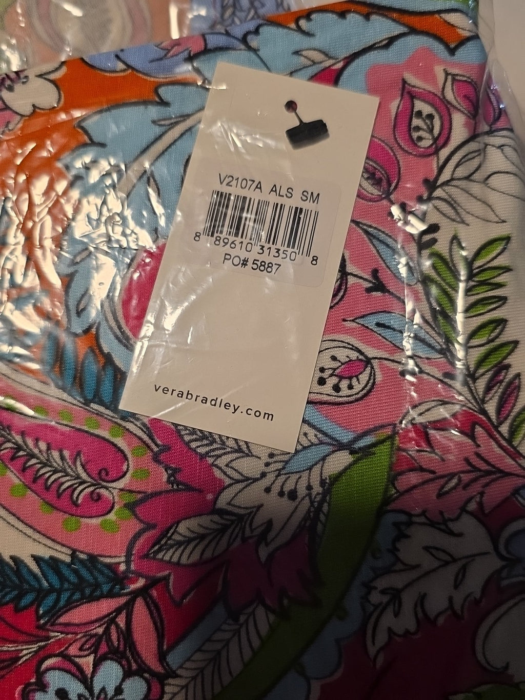 NWT Vera Bradley Pink Swirls Top Bright Paisley Multicolor Discontinued L Large4