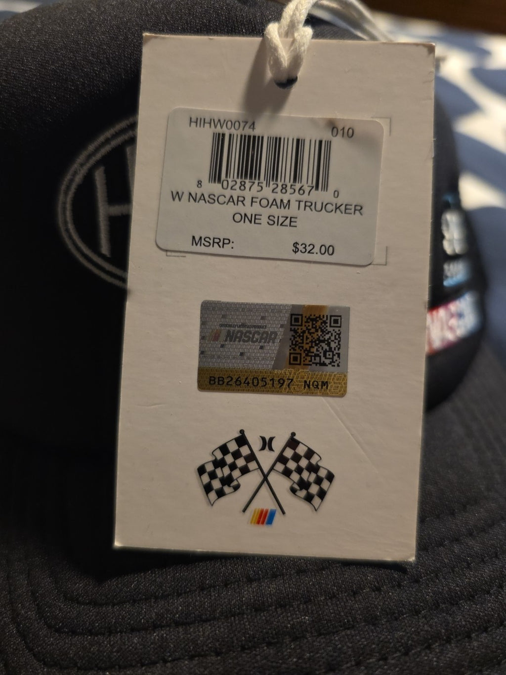 HURLEY BLACK NASCAR FOAM TRUCKER SNAPBACK HIHW0074 0103