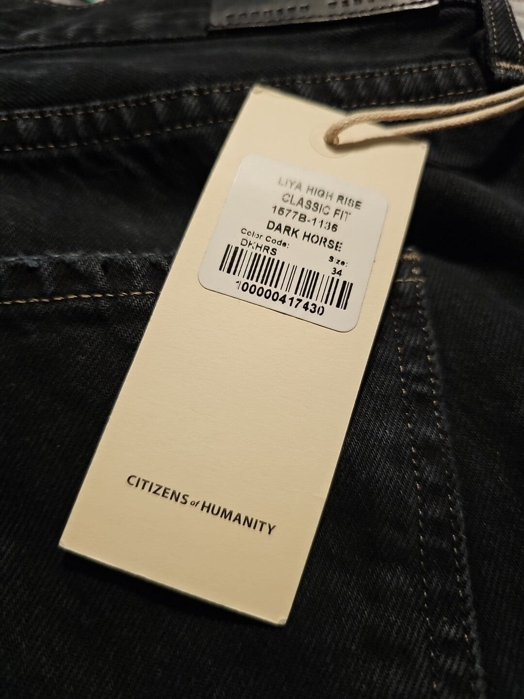 NWT Citizens of Humanity Liya High Rise Jeans in Dark Horse Sz 34 $258 COH 3
