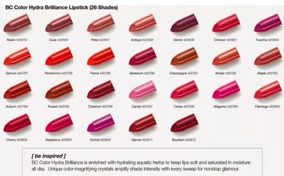 New BeautiControl Hydra Brilliance Lipstick  Geranium Magnetic Closure 207901