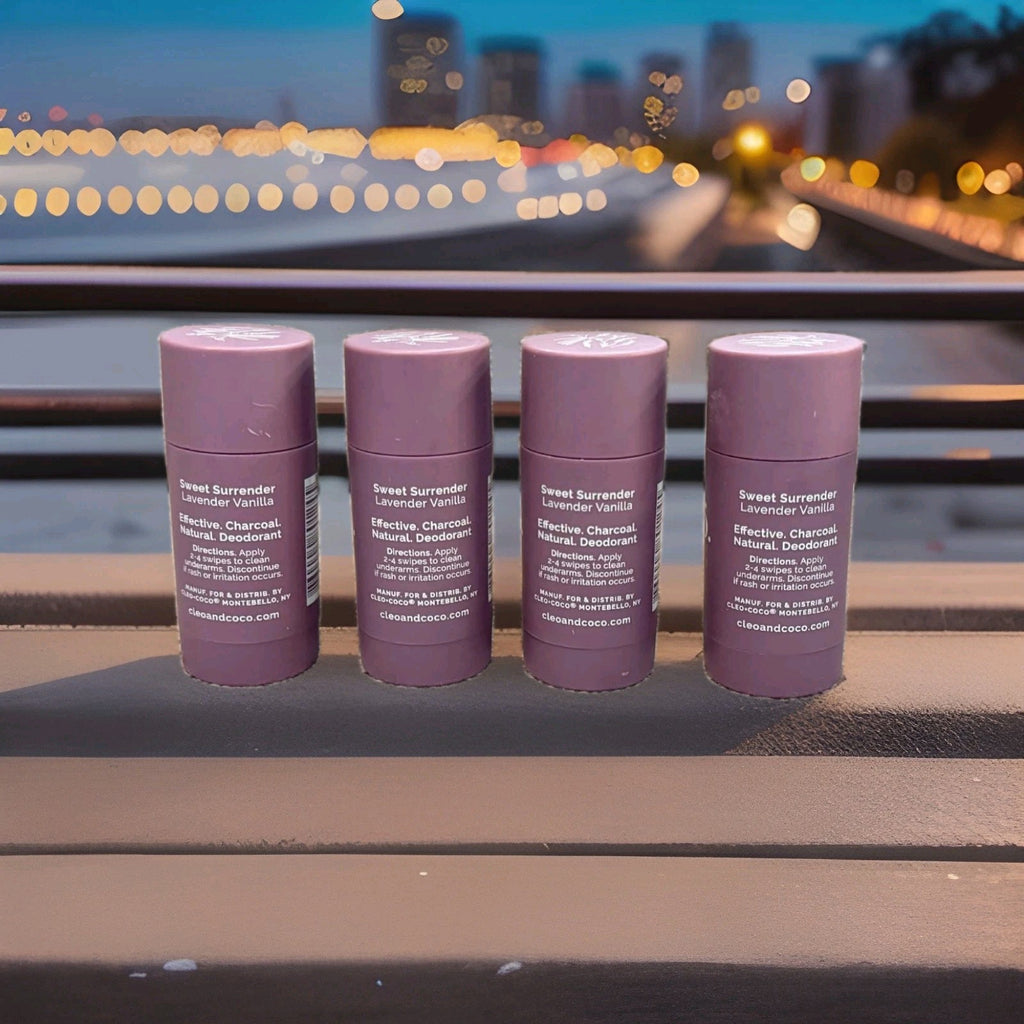 Cleo+Coco Charcoal Deodorant Travel Size Lot of 4 Aluminum Free Vegan Natural TS1