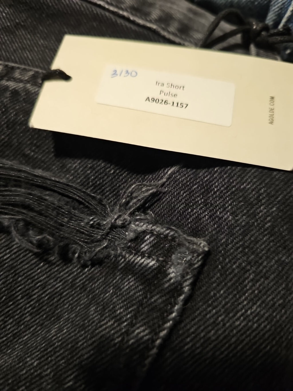 AGOLDE Ira Short Mid Rise Loose Short Denim In Pulse (Black) Size 27 NWT Sz 44