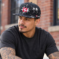 Southpole Mens Snapback Hat Black White Paint Splatter Flat Bill Adjustable Cap0