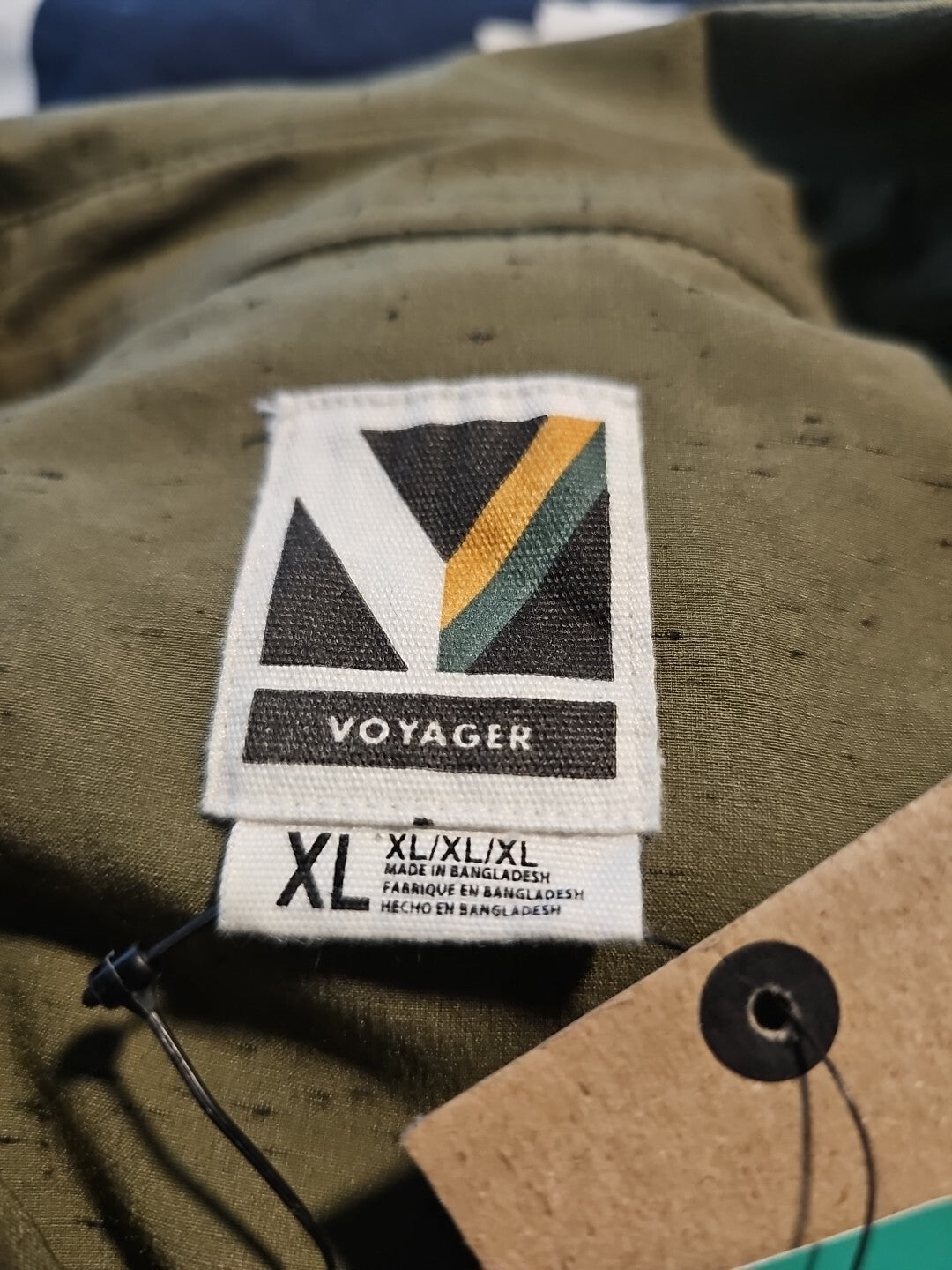 NWT Voyager Men's Button Down Stretch Woven Shirt Olive[ XL]2