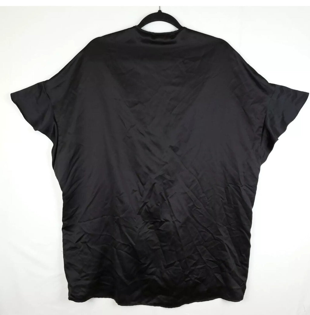 Victorias Secret Robe Kimono Wrap One Size Black Ruffle Sleeve NWT8