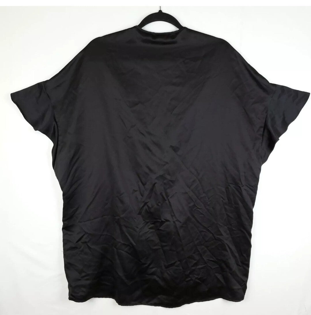 Victorias Secret Robe Kimono Wrap One Size Black Ruffle Sleeve NWT8