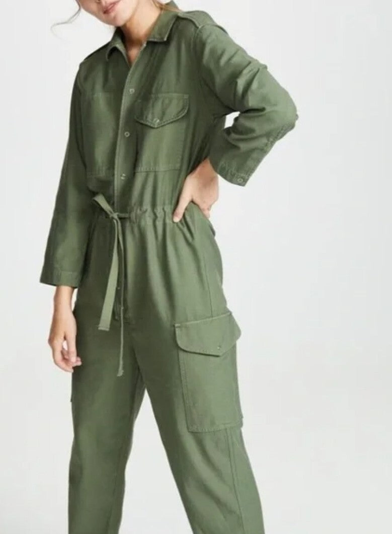 NWOT Citizens of Humanity Nova Utility Twill Union Jumpsuit Laurel Green Size Sm3
