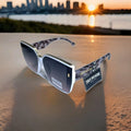 New Original TRUE RELIGION Square Sunglasses Oversized White Tortoise Shell Trim0