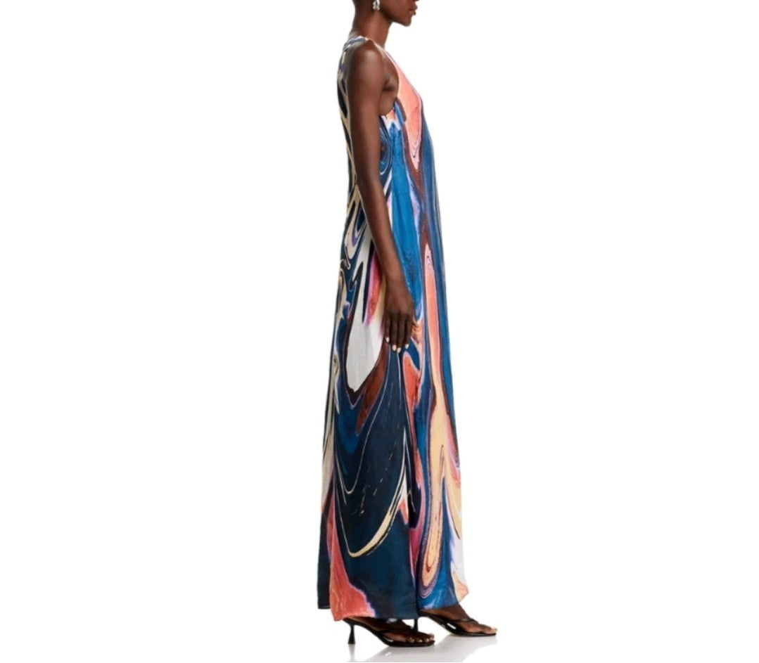 Derek Lam 10 Crosby Inaya Maxi Dress MSRP $650 NWT Marble Multi Size 181