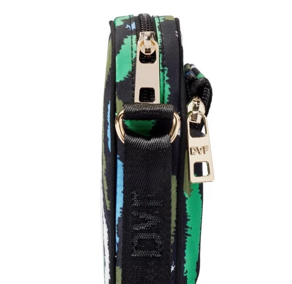 New Diane Von Furstenberg Crossbody Phone Bag Wallet 8" x 5" x 1.5" Disco Zebra 3