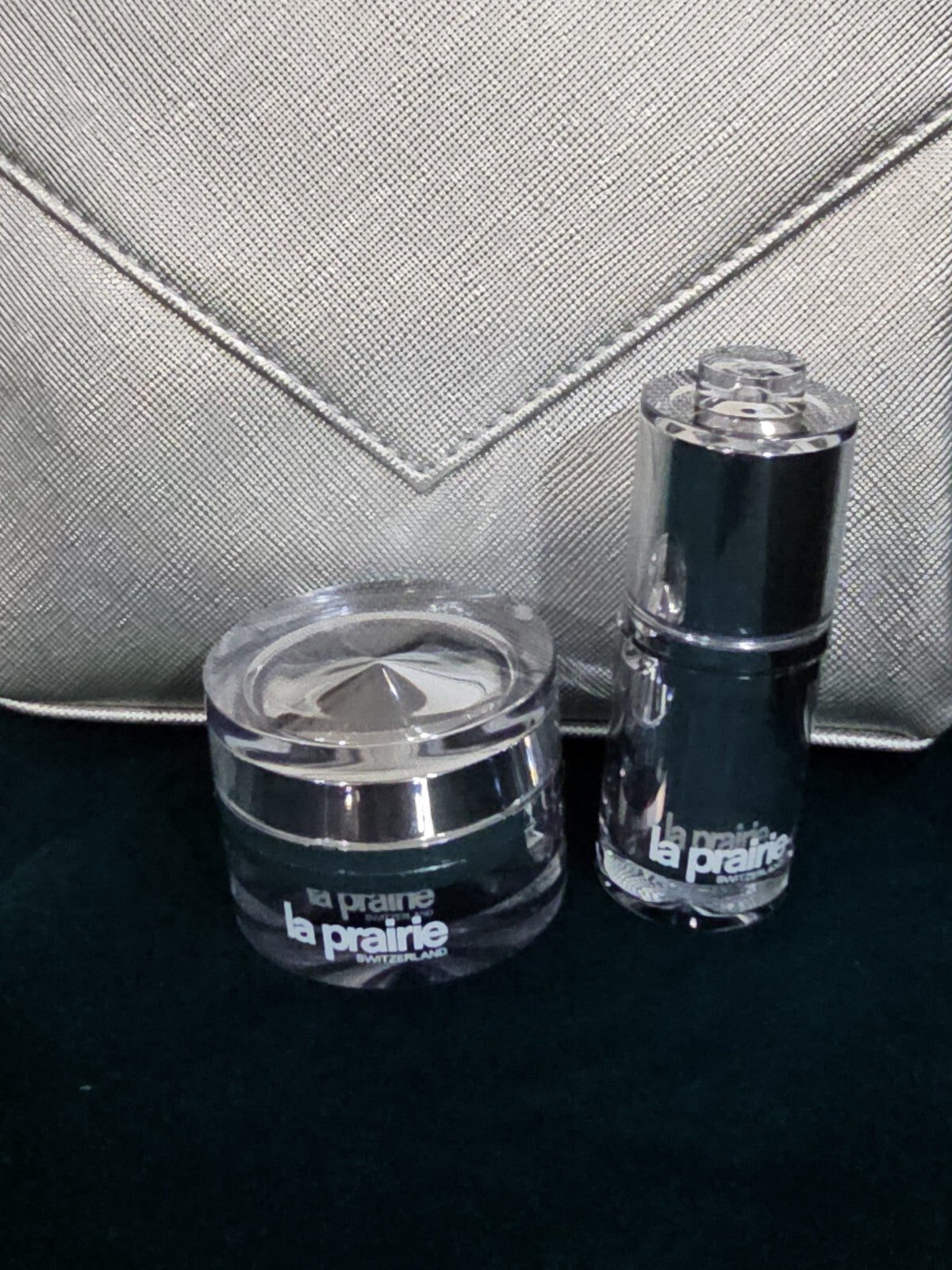 LA PRAIRIE PLATINUM RARE Clutch, Cellular Eye Cream (3ml), Eye Essence (3ml) NEW1