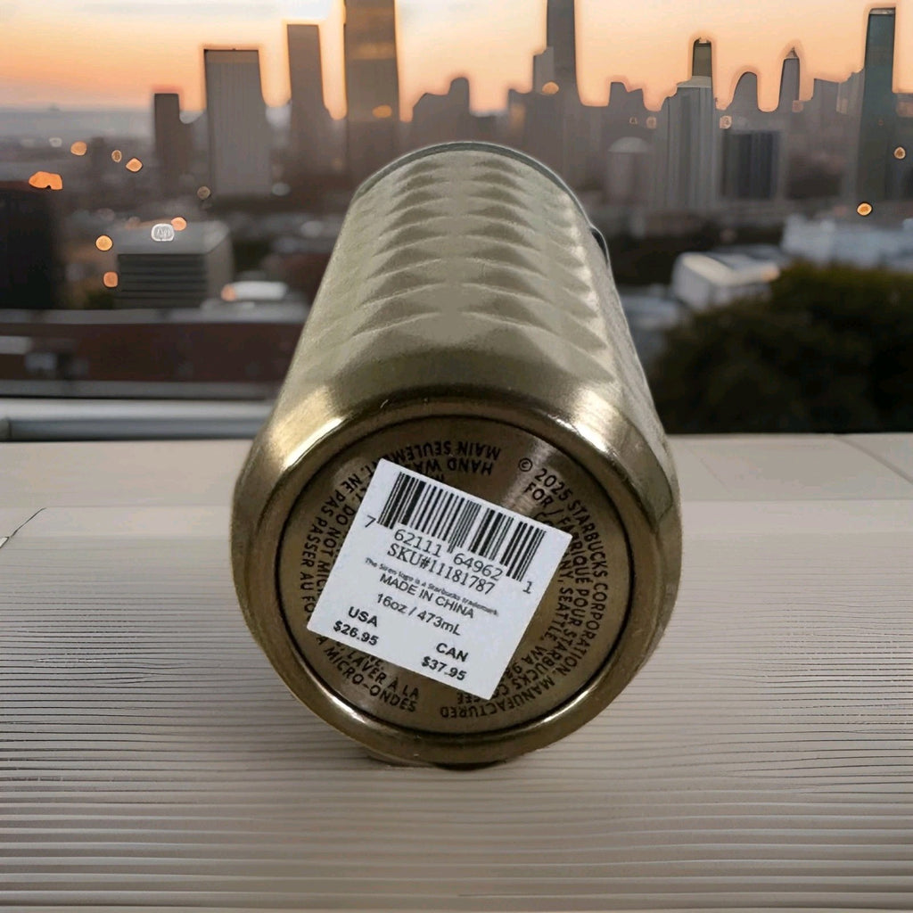 Starbucks 2025 Insulated Tumbler LUX GOLD Stainless Steel 16oz Christmas NEW3