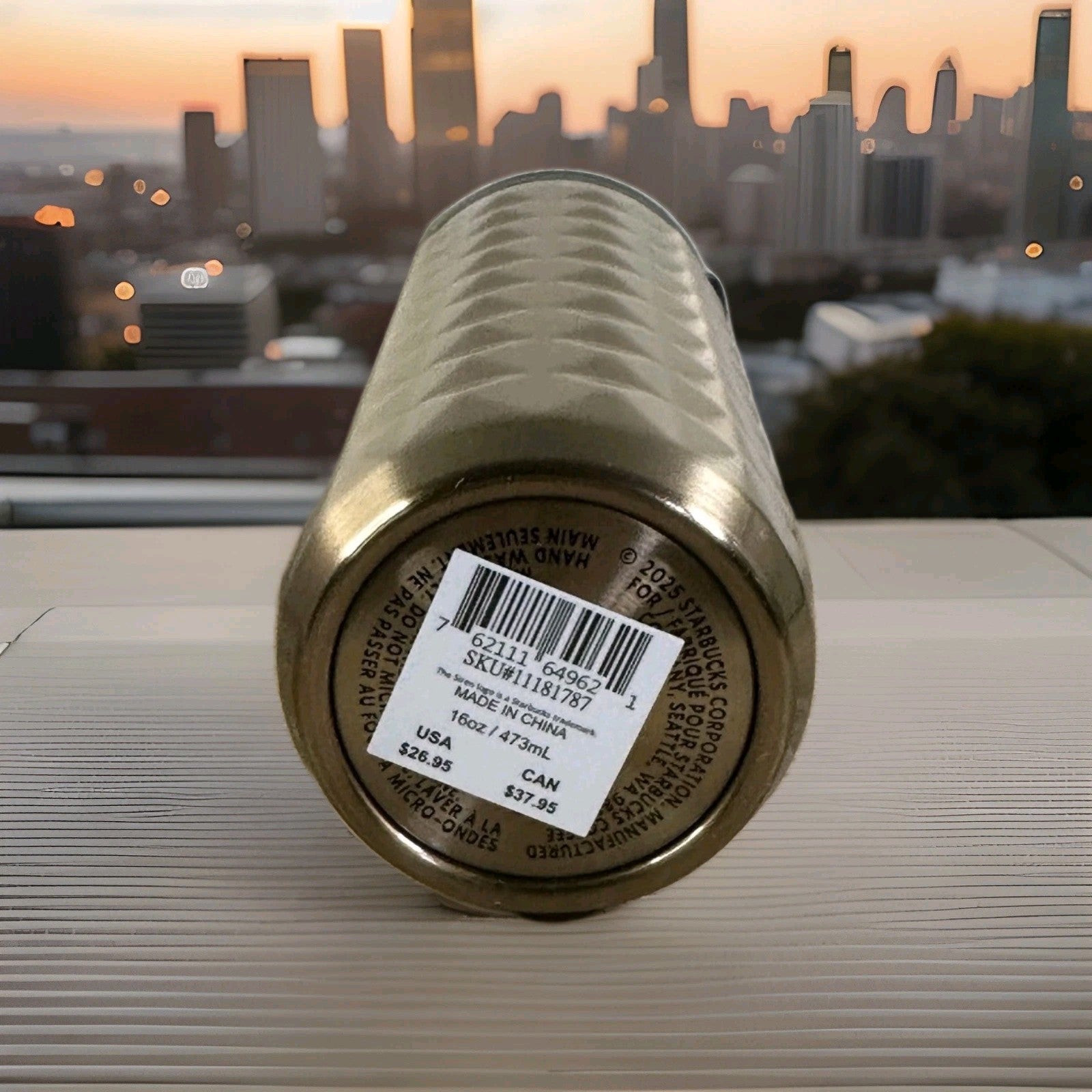 Starbucks 2025 Insulated Tumbler LUX GOLD Stainless Steel 16oz Christmas NEW3