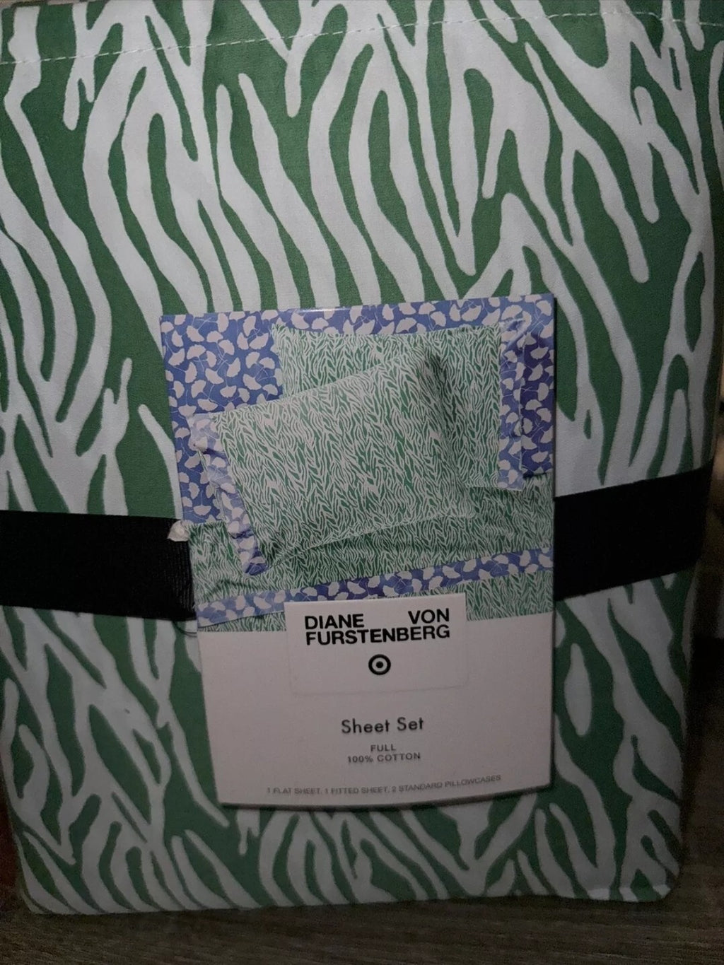 NEW DVF × TARGET Diane Von Furstenberg Sea Twig Green Full 4 Piece Sheet Set 7