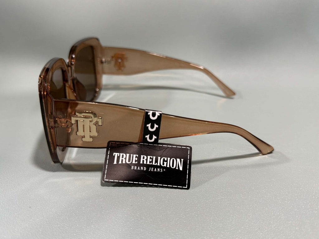 New Original TRUE RELIGION Square Sunglasses Tinted / Gold Accent TR564042