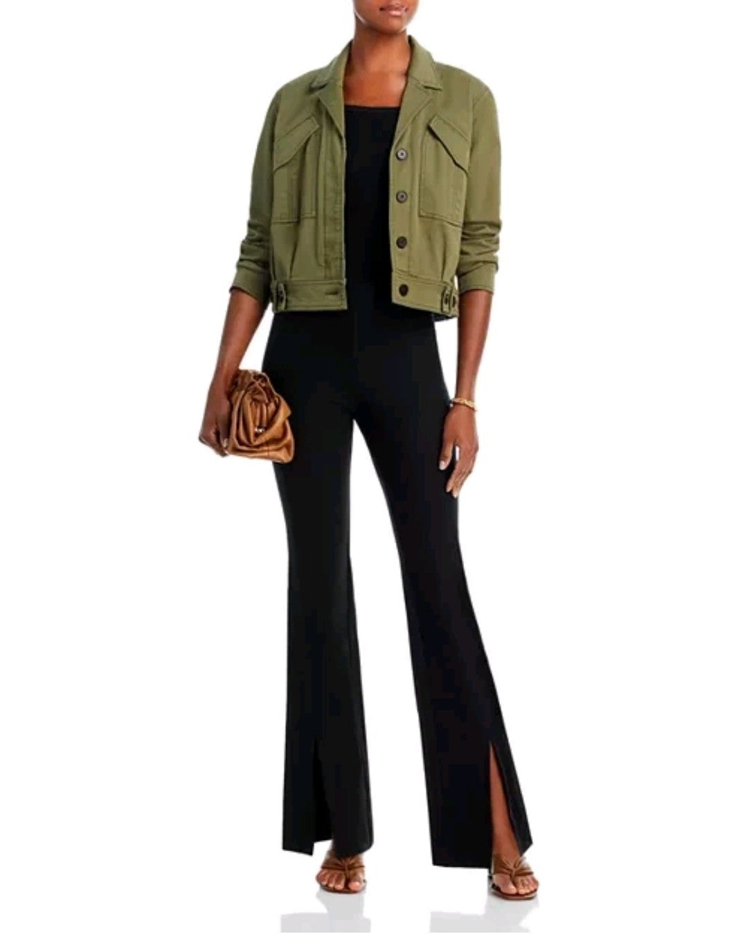 NWT DEREK LAM 10 CROSBY BLACK FLARE SLIT FRONT PANTS SIZE 20 $3754