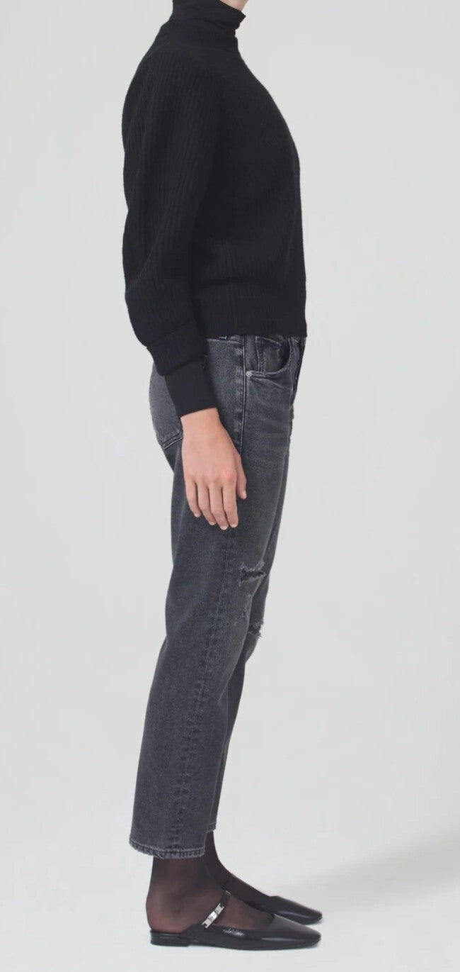 NWOT Citizens Of Humanity Emerson Mid Rise Relaxed Jeans Black Pepper Blk Sz. 272