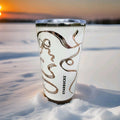 Starbucks 2025 Holiday SS Ribbon White And 12oz Tumbler New0