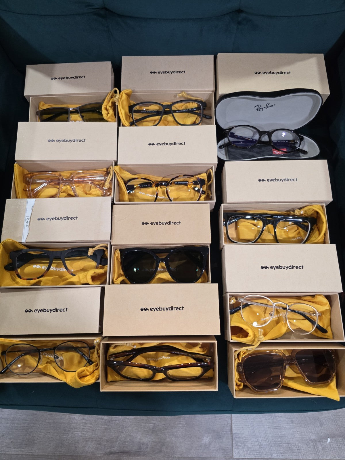 12 Pc EyeBuyDirect Ray-Ban Eyeglasses Sunglasses Mixed Frame Lot w Cases Lt 30