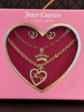 NWT Juicy Couture Womens Fashion Bling Charm Chain Necklace Earrings Set ️ 0
