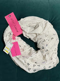 NWT Vintage Betsey Johnson Y2K Infinity Scarf Wrap White w/ Hearts Shawl0