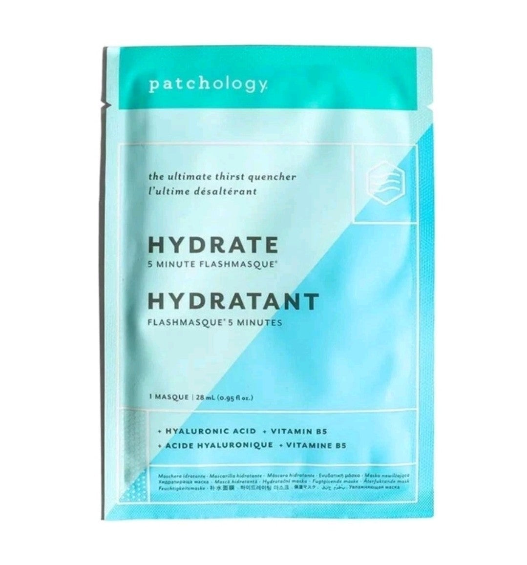 7 x PATCHOLOGY HYDRATE FLASHMASQUE 5-MINUTE SHEET MASKS FACIAL SHEET SINGLE PACK2