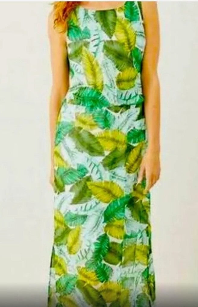 J. Jill Dress Womens XSP Wearever JJILL Tropical Hawaiian Palm Trees Beach XS0
