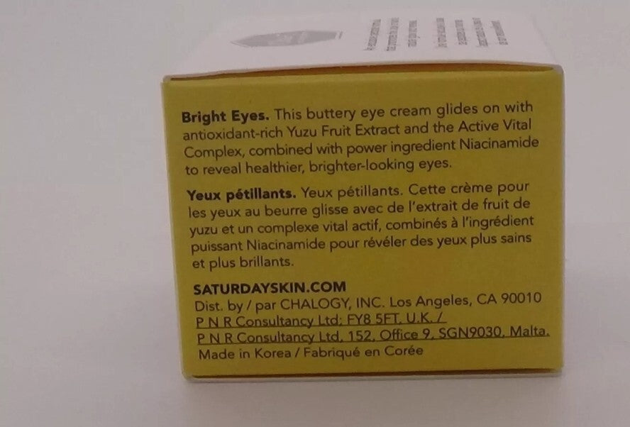 Saturday Skin Yuzu Vitamin C Bright Eye Cream 15ml/0.50 fl oz New in box2
