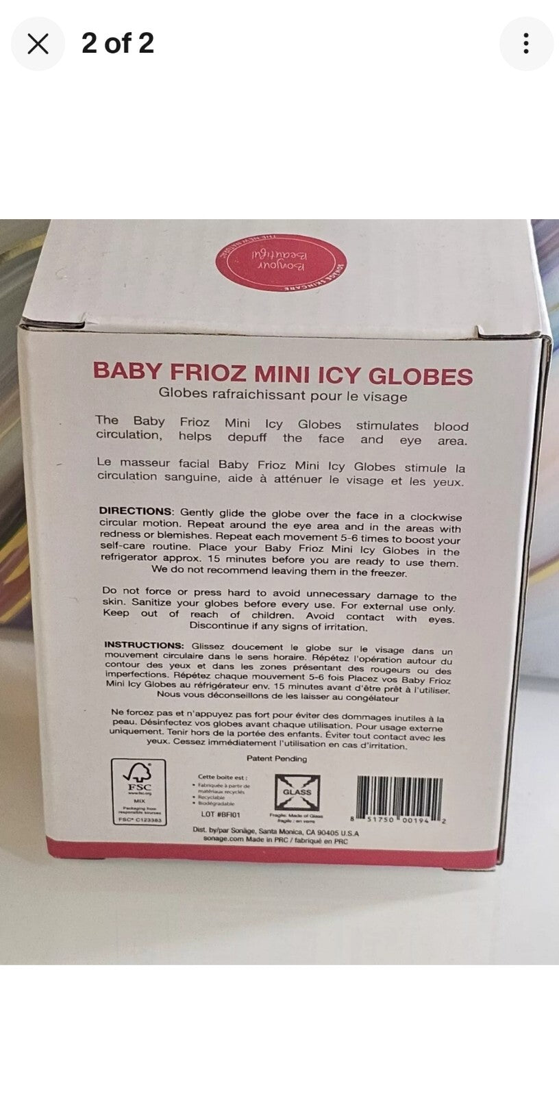 SONAGE~Baby Frioz~5 in 1 Mini Icy Globes for Face & Eye Puffiness~NIB~MSRP $54~1